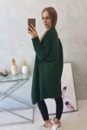 Sweter z rękawami typu nietoperz ciemny zielony  