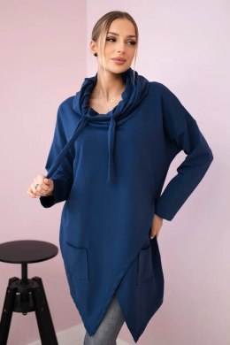 Tunika z kopertowym przodem Oversize jeansowa  