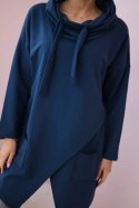 Tunika z kopertowym przodem Oversize jeansowa  