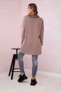 Tunika z kopertowym przodem Oversize mocca  