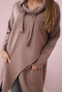 Tunika z kopertowym przodem Oversize mocca  