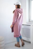 Bluza ocieplana z rozcięciami na bokach ciemno różowa  
