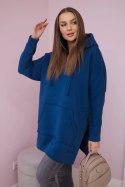 Bluza ocieplana z rozcięciami na bokach jeansowa  