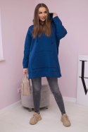 Bluza ocieplana z rozcięciami na bokach jeansowa  