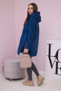 Bluza ocieplana z rozcięciami na bokach jeansowa  