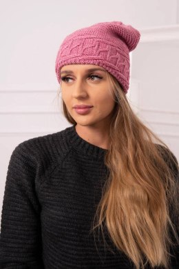 Czapka damska Aniela K338 ciemno różowa  