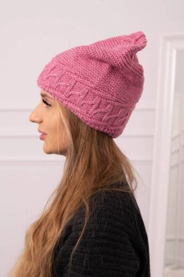 Czapka damska Aniela K338 ciemno różowa  