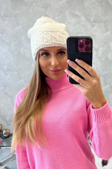 Czapka damska Aniela K338 ecru  