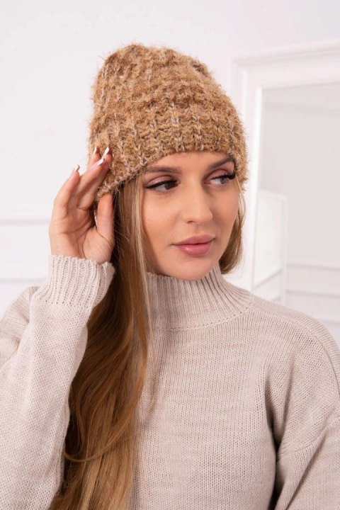 Czapka damska Cina K259 brązowa  