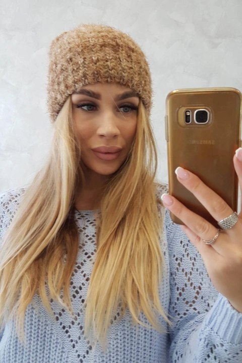 Czapka damska Cina K259 brązowa  