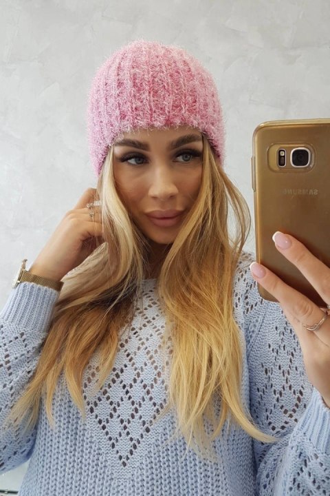 Czapka damska Cina K259 ciemno różowa  