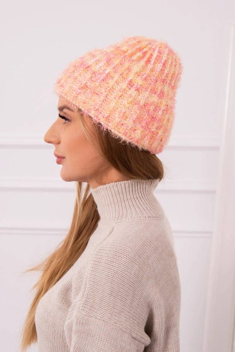 Czapka damska Cina K259 ecru+malinowy  