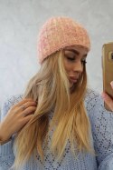 Czapka damska Cina K259 ecru+malinowy  