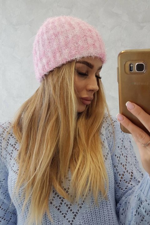 Czapka damska Cina K259 jasno różowa  