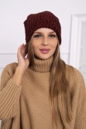 Czapka damska Delia K260 bordowa  