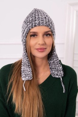 Czapka damska uszatka Jana K314 czarna  