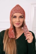 Czapka damska uszatka Jana K314 ruda  