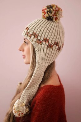 Czapka damska uszatka Nadia K321 beżowa  