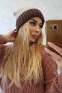Czapka z polarem Bojana K265 cappuccino+jasny beżowy+ciemny beżowy  