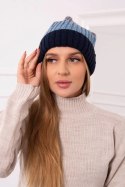 Czapka z polarem Bojana K265 granatowy+jeansowy+ciemny szary  