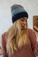 Czapka z polarem Bojana K265 granatowy+jeansowy+ciemny szary  