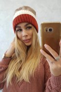 Czapka z polarem Bojana K265 rudy+ecru+beżowy  