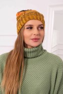 Czapka z polarem Dolores K303 musztardowy+pomarańczowy+zielony  