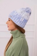 Czapka z polarem Dolores K303 niebieski+biały+jeans  