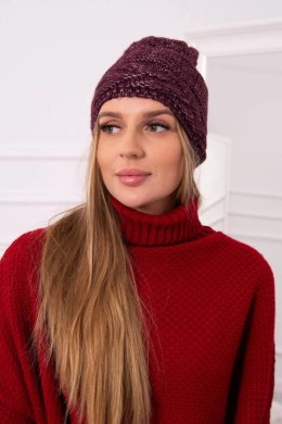 Czapka z polarem Edyta K298 ciemno fioletowa  