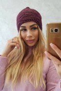 Czapka z polarem Edyta K298 ciemno fioletowa  