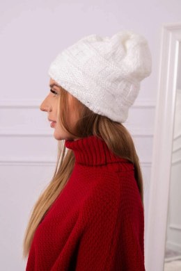 Czapka z polarem Edyta K298 ecru  