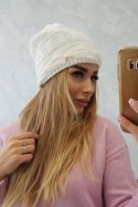 Czapka z polarem Edyta K298 ecru  