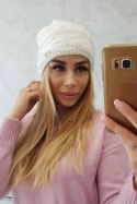 Czapka z polarem Edyta K298 ecru  
