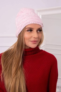 Czapka z polarem Edyta K298 pudrowy róż  