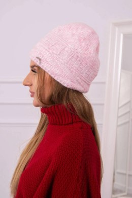 Czapka z polarem Edyta K298 pudrowy róż  