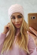 Czapka z polarem Edyta K298 pudrowy róż  