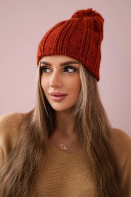 Czapka z polarem Idalia K284 brązowa  