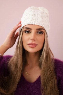 Czapka z polarem Teresa K285 biała  