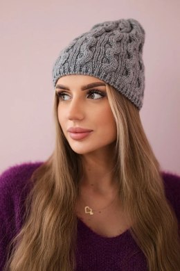 Czapka z polarem Teresa K285 ciemno szara  