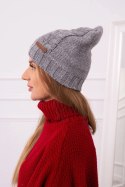 Czapka z polarem Ula K271 szara  