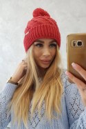 Czapka z polarem Wanda K281 czerwona  