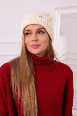 Czapka z polarem Wanda K281 ecru  