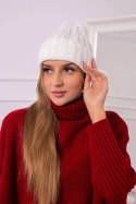 Czapka z wywinięciem Ariana K299 ecru  