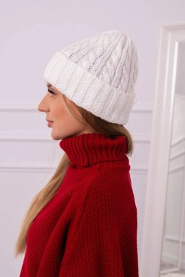 Czapka z wywinięciem Ariana K299 ecru  