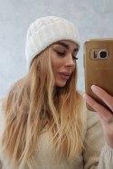 Czapka z wywinięciem Ariana K299 ecru  