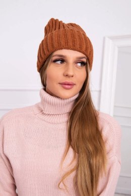 Czapka z wywinięciem Magda K293 camelowa  
