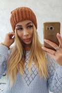 Czapka z wywinięciem Magda K293 camelowa  