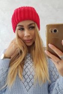Czapka z wywinięciem Magda K293 czerwona  