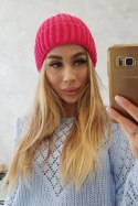 Czapka z wywinięciem Magda K293 fuksja  