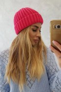 Czapka z wywinięciem Magda K293 fuksja  